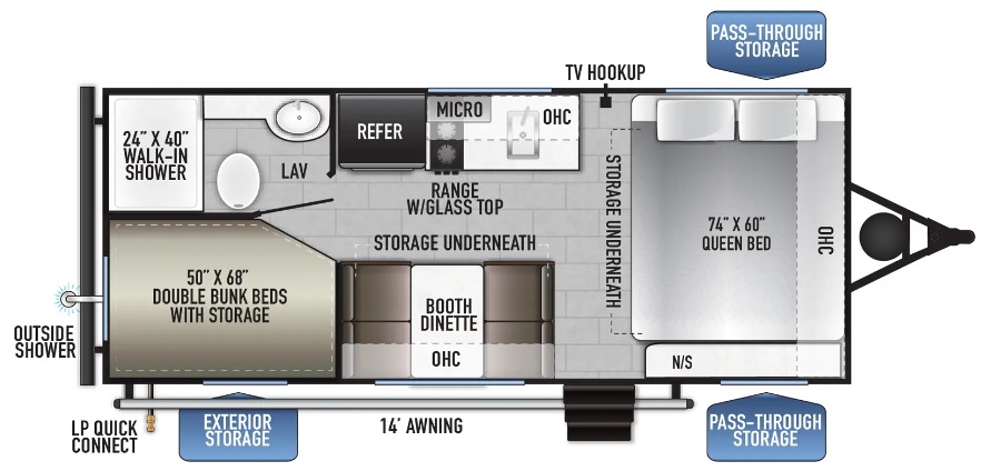 2024 EAST TO WEST RV DELLA TERRA 170BHSLE, , floor-plans-day image number 0
